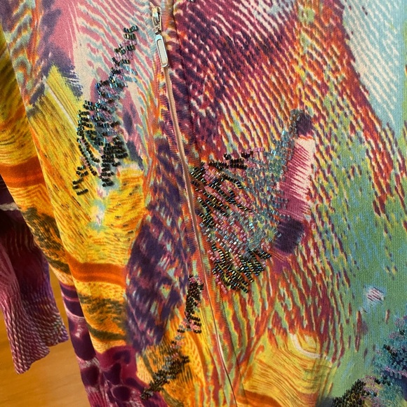 Alberto Makali Colorful Zipper Embellished Top - Picture 3 of 7